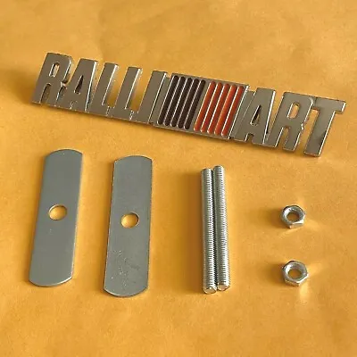 Silver RALLIART Grill Badge Front Emblem 3D Car Metal Logo With Screw Fittings  • $14.99