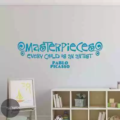 Masterpieces Every Child Is An Artist Pablo Picasso Vinyl Wall Decal Sticker • $34.99