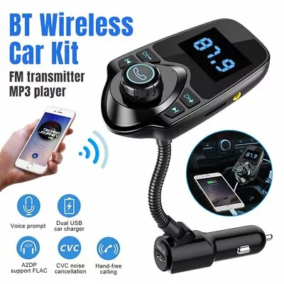 Bluetooth Cigarette Lighter USB Wireless FM Transmitter MP3 Radio Car Charger • $12.34