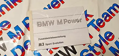 RARE ! OEM Factory BMW M3 Sport EVO Evolution Owners Handbook Manual E30 Cecotto • $950