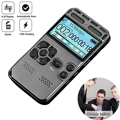 UK 8GB Rechargeablel Audio Sound Voice Recorder Dictaphone MP3 Player LCD Digita • £27.60