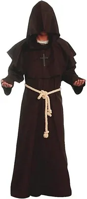 Spooktacular - Adult Medieval Hooded Monk Cloak Renaissance Priest Robe *NEW* • $13.74