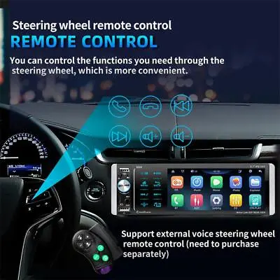 Bluetooth Stereo 5.1in Car Radio 1 Din Carplay Receiver Touch Screen MP5 Player • $144.68