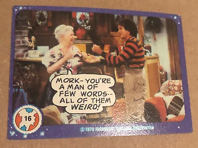 Vintage Mork And Mindy Trading Card #16 1978 Robin Williams • $1.70