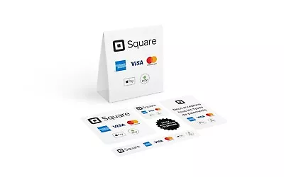 Square Up Credit Card Marketing Kit Stickers And Table Tent - Table Display • £6.99