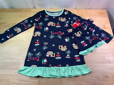 New Girl’s Holiday PJ Gown & Matching Doll Gown Beach Theme With Santa—CUTE!* • $22.99