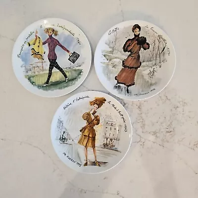 3 Vintage D'Arceau Limoges Collector's French Fashion Plates 1890 1943 1960 • $18