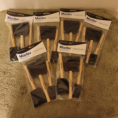 $8.49 • Buy Lot Of 6 Master 3 Piece Foam Paint Brushes For Hobbies & Crafts New Free Shippin