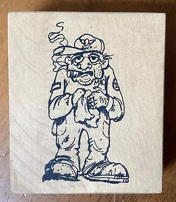 VIP Dirty Old Mechanic Wiping Hands Smoking Cigar Visual Image Rubber Stamp • $16.95