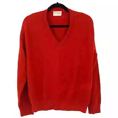 VTG Serforth Red V-Neck Sweater Mens XL MOD MCM Long Sleeve Preppy Hipster 60s • $24.99