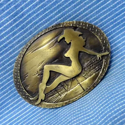 Truckers Cowgirl Mud Flap Girl Highway Belt Buckle Western Cowboy Vtg 90s.TYC293 • $34.99