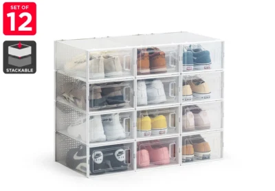 $41.99 • Buy Ovela Shoe Storage Box Organiser Stackable Case Rack Clear - Set Of 12 (Small)