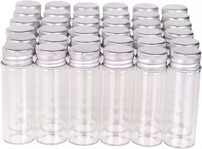 MaxMau 100 Tiny Glass Bottles Clear Small Vials 15ml Empty Mini Jars • $37.99