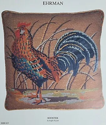 Ehrman Tapestry Kaffe Fasset ROOSTER Bird Needlepoint 15 3/8  Pillow Kit 19 • $129