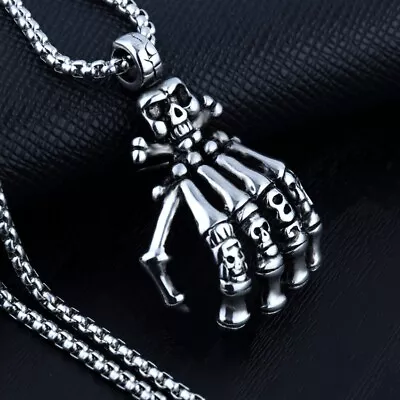 Assorted Vintage Oxidized Stainless Steel Punk Pendant Hip Hop With 60cm Chain • $3.89