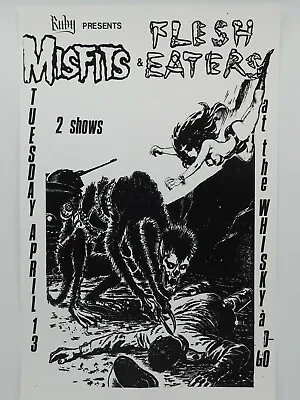 The Misfits With Flesh Eaters The Whiskey A Go-go Vintage La Punk Concert Poster • $14.95