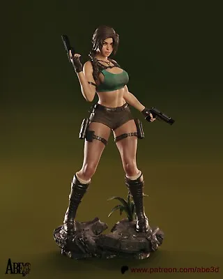 LARA CROFT 3D Printed Hand-Painted Collectible Figurine Tomb Raider Fan Art • £100