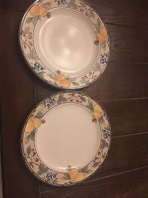 Set Of 2 - Mikasa Intaglio Garden Harvest  Dinner Plates 11”. CAC29 • $15.99