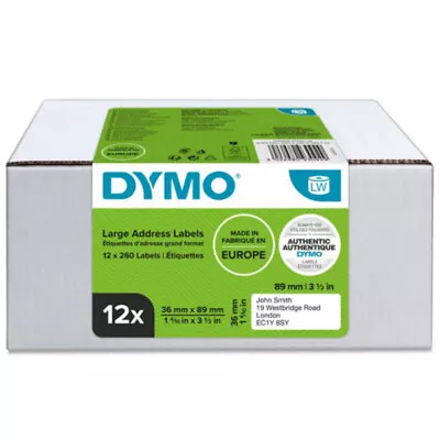 Dymo 2093093 LW Large Address Labels 36 X 89mm 12 Pack • £122.32