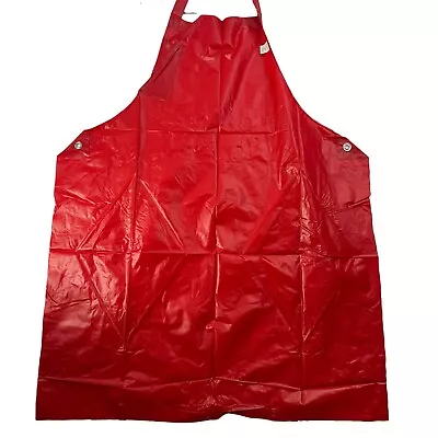 Locknane Apron Red Vinyl NEW Butcher Produce Seafood Deli Produce Apron • $5