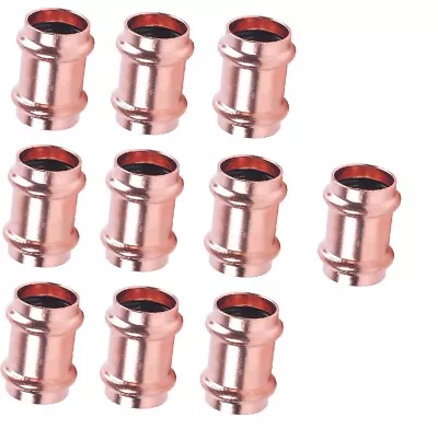 EZ-Fluid (10) 1/2  Propress Copper Fittings Propress Press Slip Coupling No Stop • $47.55