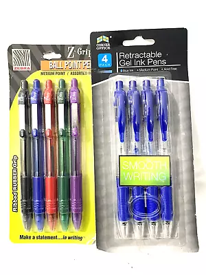 Zebra Z-grip Ball Point Pen 5 Count Medium Point With Ribbed Rubber Grip • $7.95