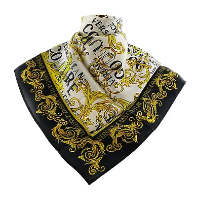 Versace Jeans Couture White/Gold Signature Baroque Print Square Scarf • $99.99