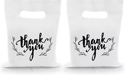 100PCS Small Thank You Merchandise Bags Plastic Goodie Bags Party Favor Bags For • $10.36