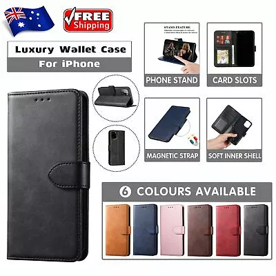 $7.95 • Buy For IPhone 13 12 11 Pro Max XR XS 8 7 Plus Wallet Leather Luxury Flip Case Cover