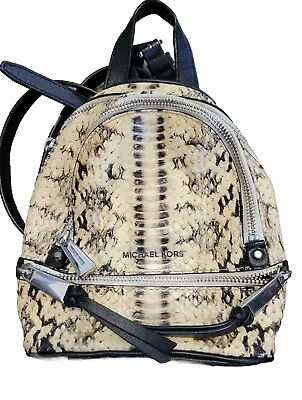 MICHAEL KORS Snakeskin Convertible Mini Rhea Backpack Sling Bag Crossbody • $60