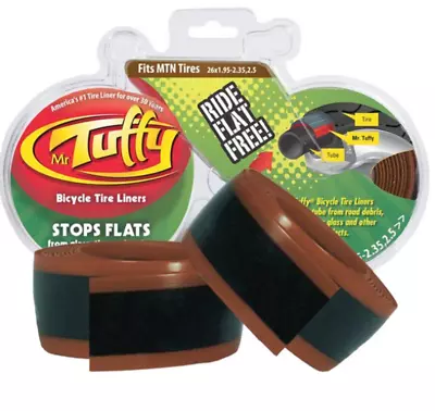 Mr.Tuffy 26x1.95-2.5 Pair Of Bike Tire (2) Liners Brown Stops Flats MTB Bike 26  • $21.80