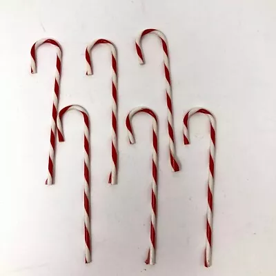 Vintage 6 Plastic Wrapped Candy Cane Christmas Ornaments  • $9.99