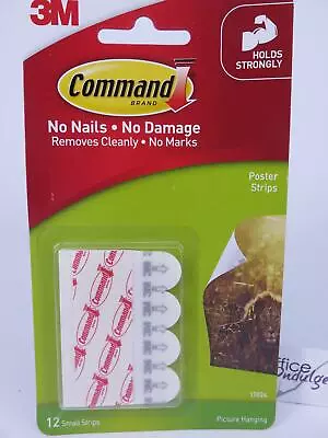 3M Command Poster Strips Hanging & Mounting 17024 12 Strips • $7.37