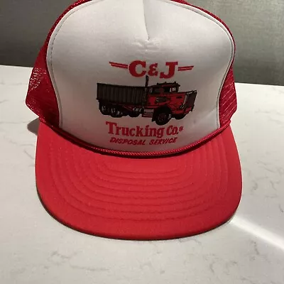 VINTAGE C And J Trucking Co Foam MESH SNAPBACK TRUCKER HAT • $49.99