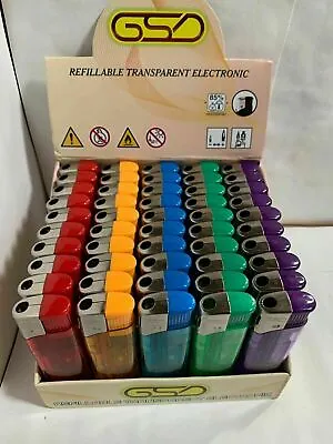 £2.95 • Buy GSD-Refillable Transparent Electronic Lighters Coloured - Smokers, Smoking