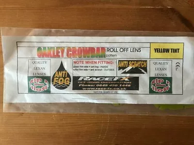 Rip N Roll Yellow Tint Roll Off Replacement Lens To Fit Oakley Crowbar Goggles • $7.40