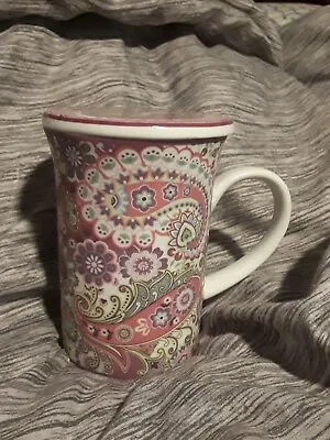 VERA BRADLEY Mug VERY BERRY PAISLEY Coffee Tea Cup W/ Lid 4.25 H Barnes & Noble • $15.99