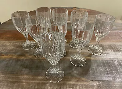 Set Of (8) Mikasa BERKELEY Crystal Water Goblets 7 1/4  Tall • $69.95