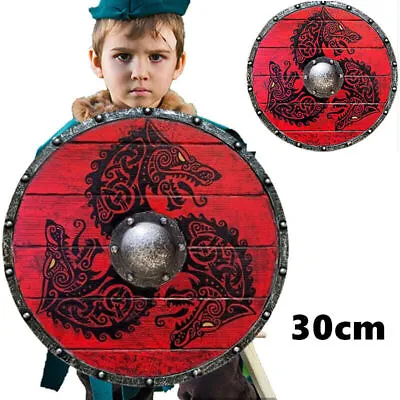 £19.60 • Buy Battle Pattern Viking Shield Ornaments Bar Wall Decoration Warrior Wooden Shield