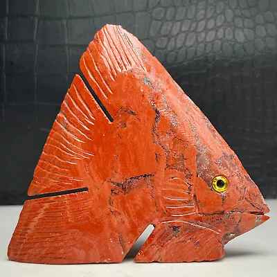 Natural Crystal Mineral Specimen.Red Jasper. Hand-carved Fish.Sculpture.Gift.QP • $0.99