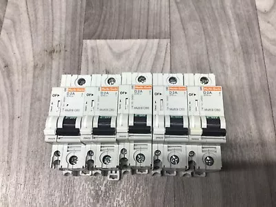 Lot Of 5 Merlin Gerin 24501 C60 D2A 2A 1 Pole Circuit Breaker E90509 #200A27PR2 • $25