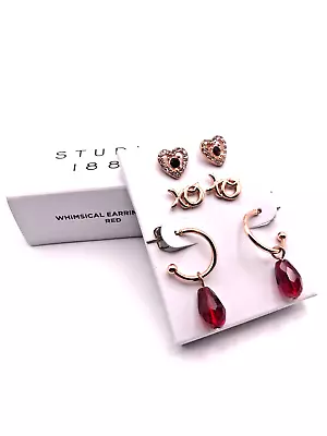 Avon Nos New Old Stock Whimsical Earrings Pack Red 3 Pair Pierced Earrings • $3