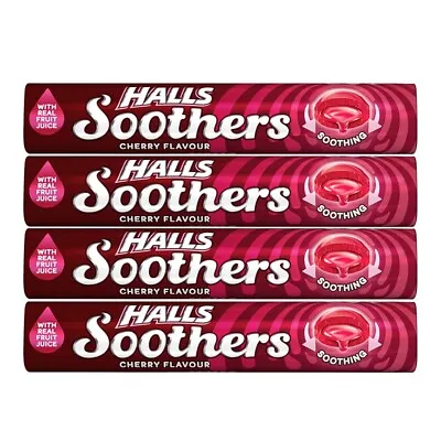 Halls Soothers 4 X 45g Cherry Flavor Candy Sweets For Moments Of Refreshment • £6.99