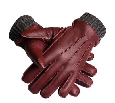 Men's Genuine Leather Winter Lined Gloves Made With Genuine Sheep Skin Leather • $18.99