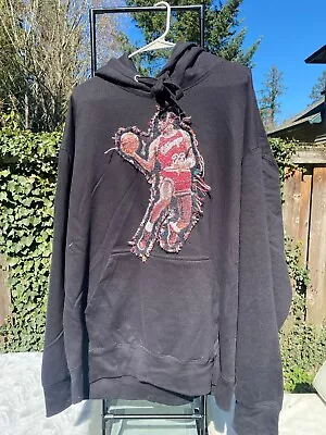 Michael Jordan-Finger Roll Hand Stitched Hoodie Size Large Men’s New • $75.05