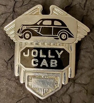$45 • Buy Very Rare 1940'S ** JOLLY CAB Winged HAT BADGE **  Vintage TAXI Car