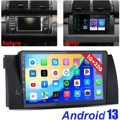 For BMW E38 E39 E53 X5 GPS Navi Android 13 Car Stereo Radio Head Unit Bluetooth • $99.99