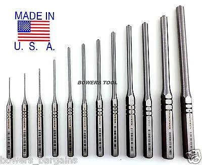 Wilde Tool 12pc Roll Pin Spring Punch Set MADE IN USA W Pouch 1/16  - 1/2  • $64.99