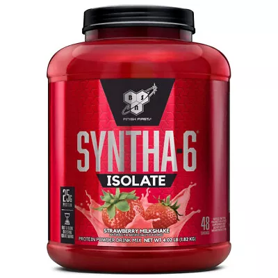 BSN Syntha-6 100% Whey Protein Isolate 4.02 Lb (1.82 Kg) Strawberry Milkshake • $129.90