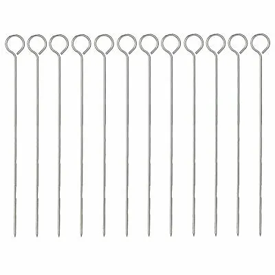 Metal Barbecue Skewers 35cm BBQ Food Meat Kebab Grill Meat Cooking Steel Sticks • £1.99